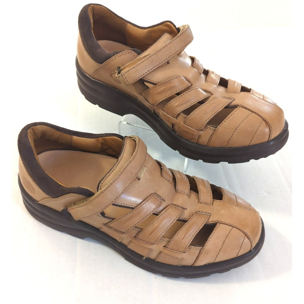 Dr. Comfort Breeze Orthopedic Sandals Luggage Tan Size 8 1/2 XW Insoles 0830